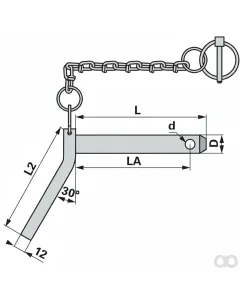 Prillinger - 00161760 - Bolzen mit Griff Diameter 22 mm Laenge 100 mm