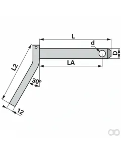 Prillinger - 00161766 - Bolzen mit Griff Diameter 19 mm Laenge 60 mm
