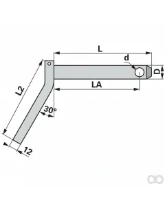 Prillinger - 00161767 - Bolzen mit Griff Diameter 22 mm Laenge 60 mm