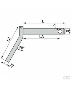 Prillinger - 00161768 - Bolzen mit Griff Diameter 22 mm Laenge 80 mm