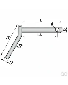 Prillinger - 00161769 - Bolzen mit Griff Diameter 22 mm Laenge