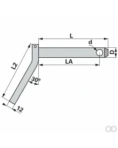 Prillinger - 00161776 - Bolzen mit Griff Diameter 32 mm Laenge