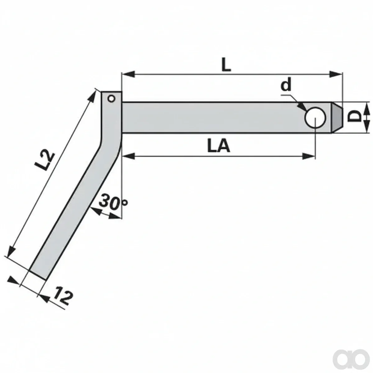 Prillinger - 00161777 - Bolzen mit Griff Diameter 32 mm Laenge