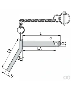 Prillinger - 00161859 - Unterlenkerbolzen mit Griff Diameter