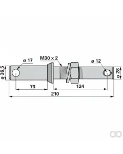 Prillinger - 00161874 - Bundbolzen M30X2 Kat.2/3 210 M