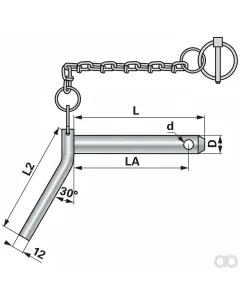 Prillinger - 00161888 - Bolzen mit Griff und Kette Diameter 3