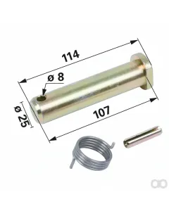 Prillinger - 00165755 - Bolzen Oben mit Drehfeder Hs12