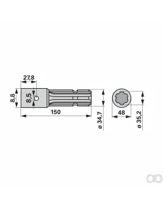 Prillinger - 00176203 - Verlaengerung fuer Spannstiftbohrer