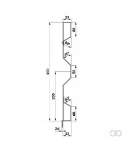 Prillinger - 00185030 - Aufsatzstahlbordwand 400X2,0 M