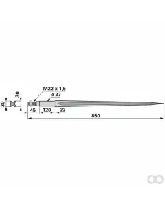 Prillinger - 00190052 - Zinke Zu Rotschne 850 Mm M22X1
