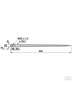 Prillinger - 00190060 - Frontladerzinke mit Buchse M22