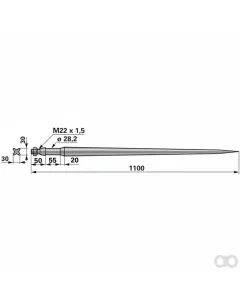 Prillinger - 00190062 - Frontladerzinke mit Buchse M22