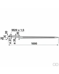Prillinger - 00190167 - Zinke Gebogen Zu Strautmann M22X1,5