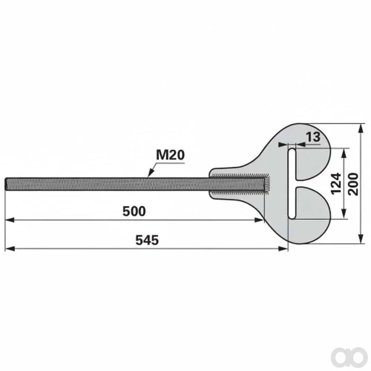 Prillinger - 00190301 - Kranaufhaengung M20 545 Mm
