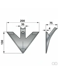 Prillinger - 00231051 - Gaensefussschare 200X4 1 Loch