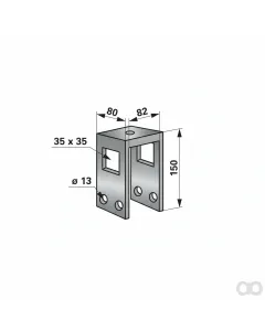 Prillinger - 00231076 - Zinkenhalterung Fuer Rahmen 80X