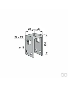 Prillinger - 00231077 - Zinkenhalterung Fuer Rahmen 80X