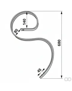 Prillinger - 00231109 - Kultivatorzinke Gebogen 45X12X
