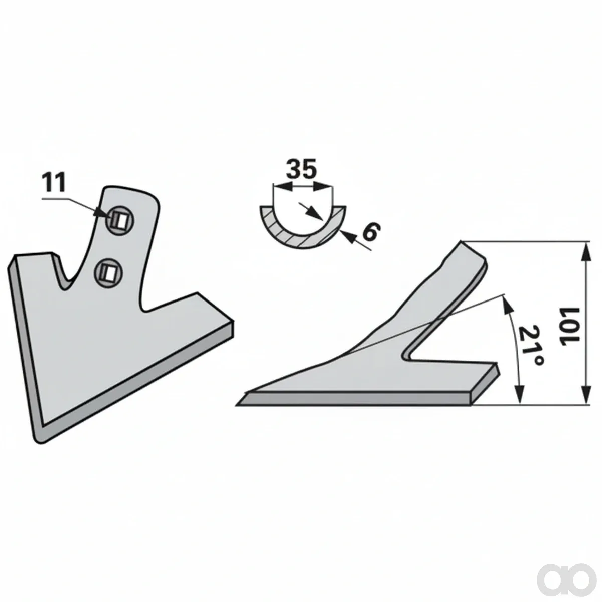 Prillinger - 00231144 - Gaensefussschare Breite 150X6 Loch