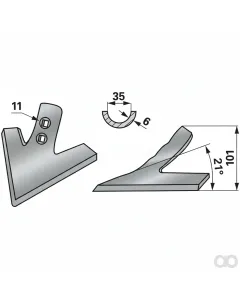 Prillinger - 00231195 - Gaensefussschare Breite 175X6 Loch