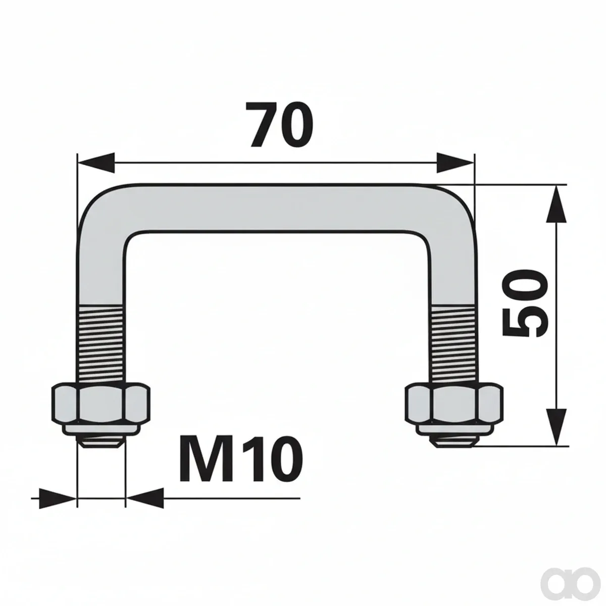 Prillinger - 00232414 - Buegelschraube 70X50 M10