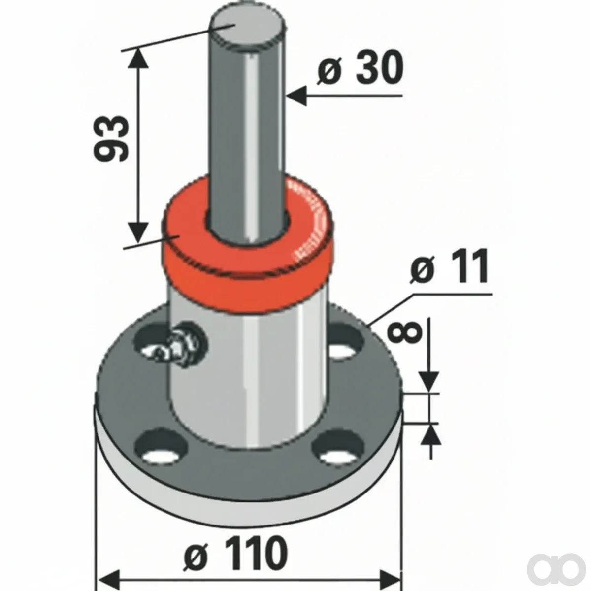 Prillinger - 00240299 - Scheibennabe Fuer 4 Loch Scheibe