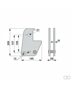 Prillinger - 00240553 - Halter Fuer Rahmen 80x80 Loch 20