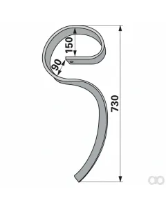 Prillinger - 00240675 - Grossfederzinke ohne Schare 70X