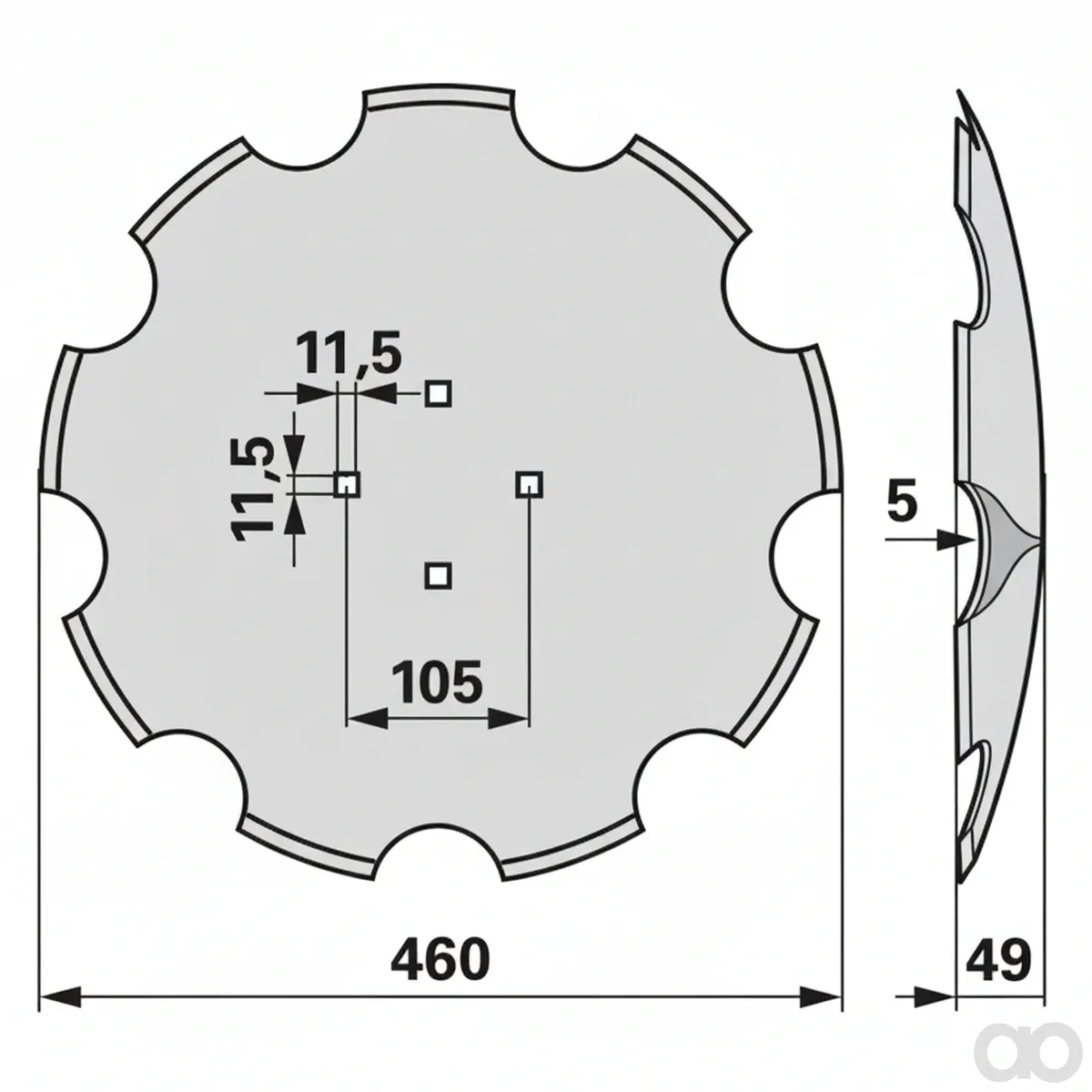 Prillinger - 00240936 - Eggenscheibe Gezahnt AD 460 An