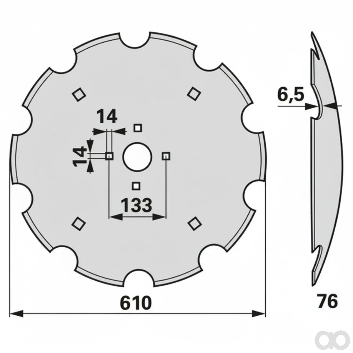 Prillinger - 00240937 - Eggenscheibe Gezahnt AD 610 An