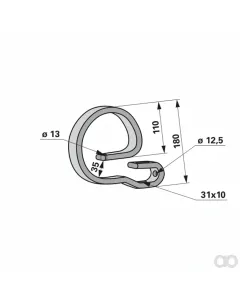 Prillinger - 00260131 - Oberfeder 32x12 Zu Hackzinke