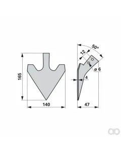 Prillinger - 00260201 - Hackschare Arbeitsbreite 140mm