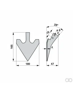 Prillinger - 00260254 - Hackschare Arbeitsbreite 180mm