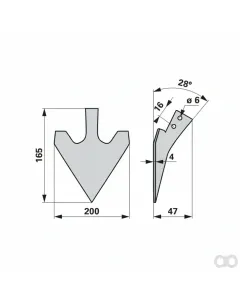 Prillinger - 00260255 - Hackschare Arbeitsbreite 200mm