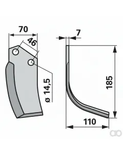 Prillinger - 00270730 - Bogenmesser Rechts 70x7 L = 185