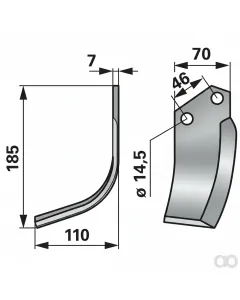 Prillinger - 00270731 - Bogenmesser Stangen 70x7 L = 185