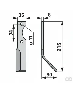 Prillinger - 00270904 - Winkelmesser Rechts 35x8 L = 2