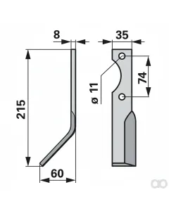 Prillinger - 00270905 - Winkelmesser Stangen 35x8 L = 21