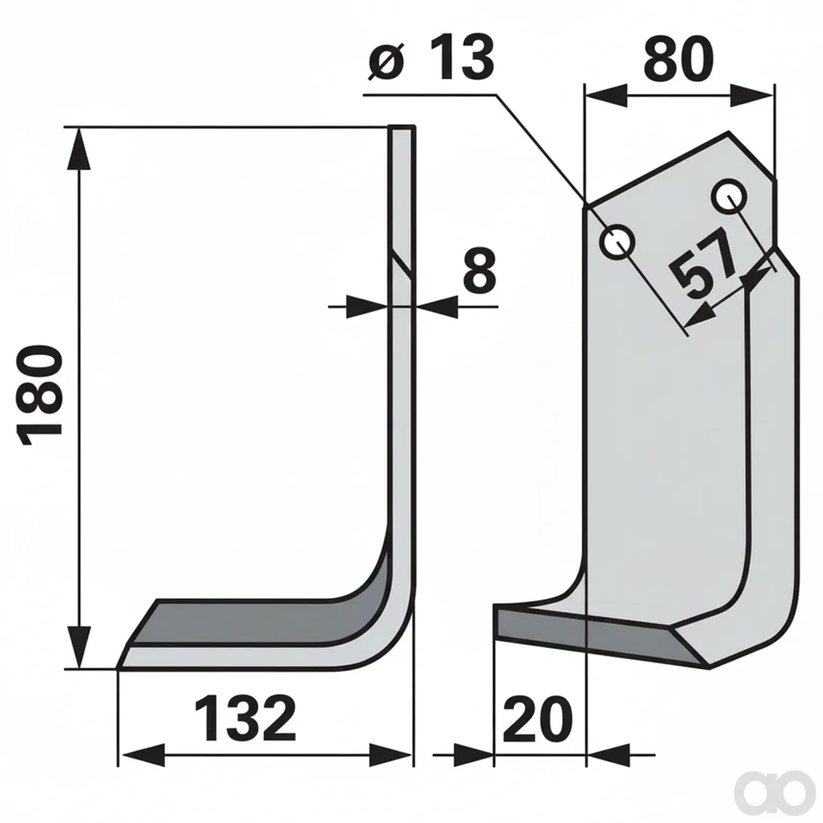 Prillinger - 00271043 - Winkelmesser Stangen 80x8 L = 18