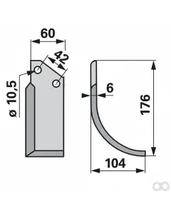 Prillinger - 00271156 - Bogenmesser Rechts 60x6 L =
