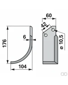 Prillinger - 00271157 - Bogenmesser Stangen 60x6 L = 17