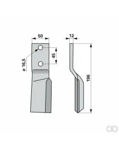 Prillinger - 00271160 - Fraesmesser Rechts 50x12 L = 1