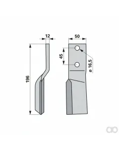 Prillinger - 00271161 - Fraesmesser Stangen 50x12 L = 19