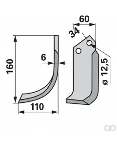Prillinger - 00271165 - Bogenmesser Stangen 60x6 L = 16