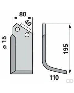 Prillinger - 00271168 - Winkelmesser Rechts 80x8 L =