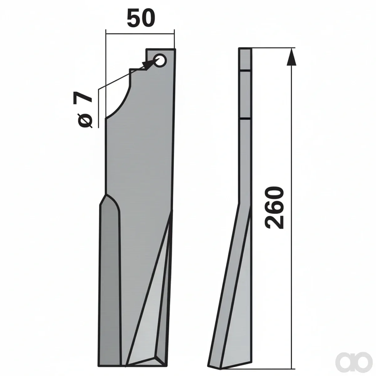 Prillinger - 00271174 - Fraesmesser Rechts 50x15 L = 2
