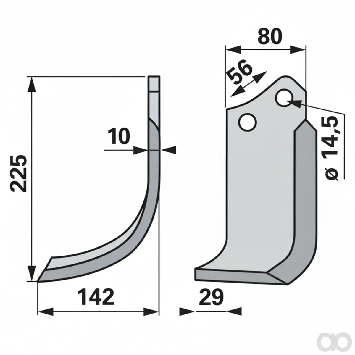 Prillinger - 00271181 - Bogenmesser Stangen 80X10 L = 2