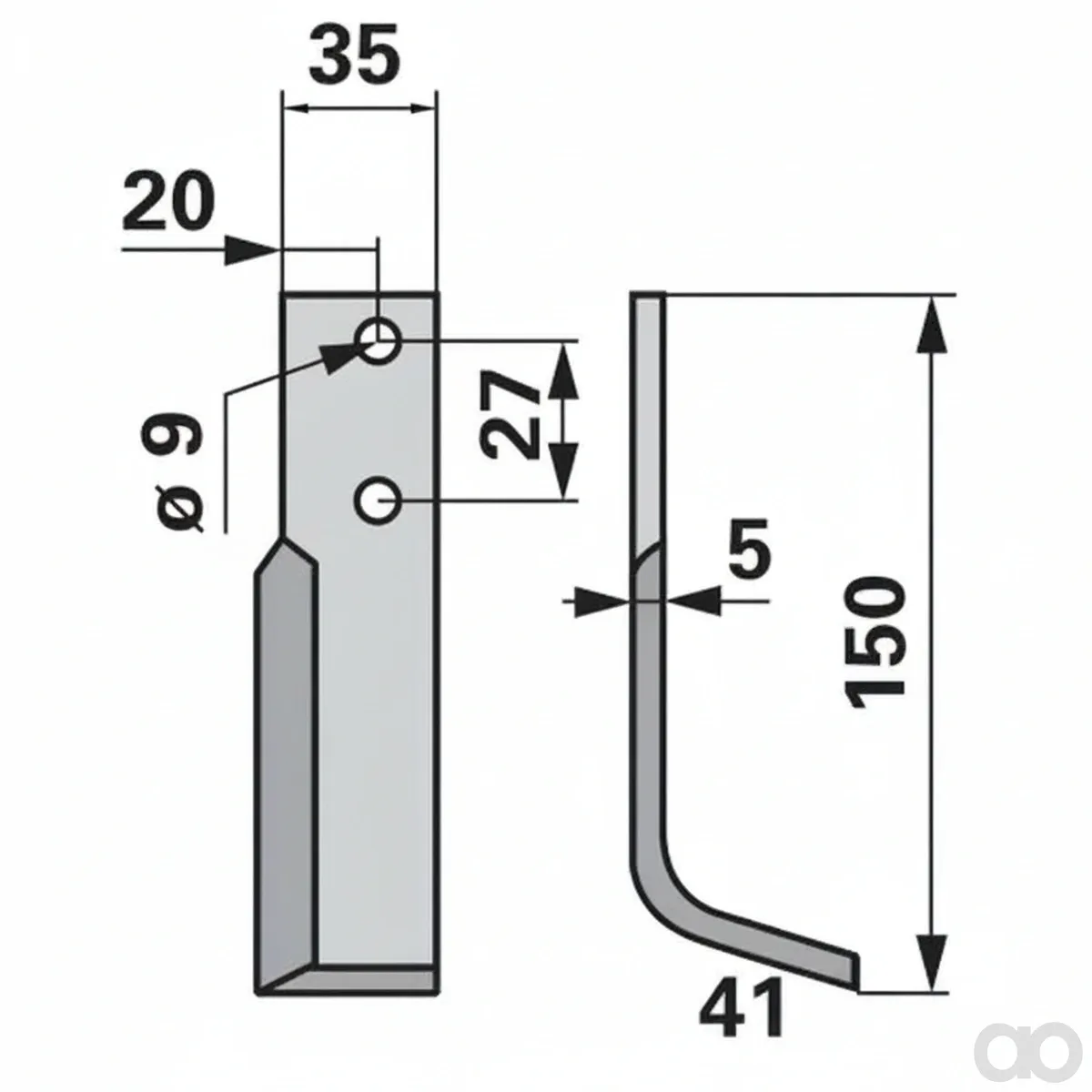 Prillinger - 00271184 - Winkelmesser Rechts 35X5 L =