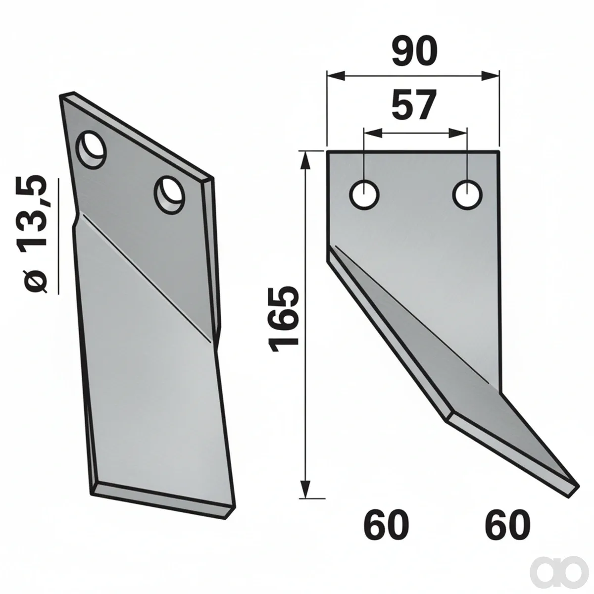Prillinger - 00271188 - Fraesmesser Rechts 90X8 L = 16