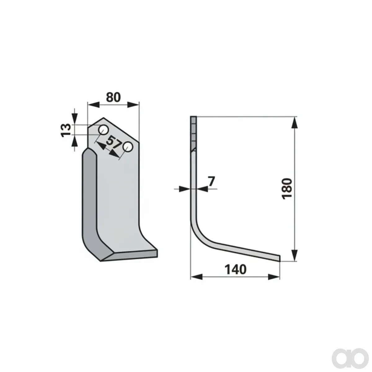 Prillinger - 00271202 - Winkelmesser Rechts 80X7 L = 1